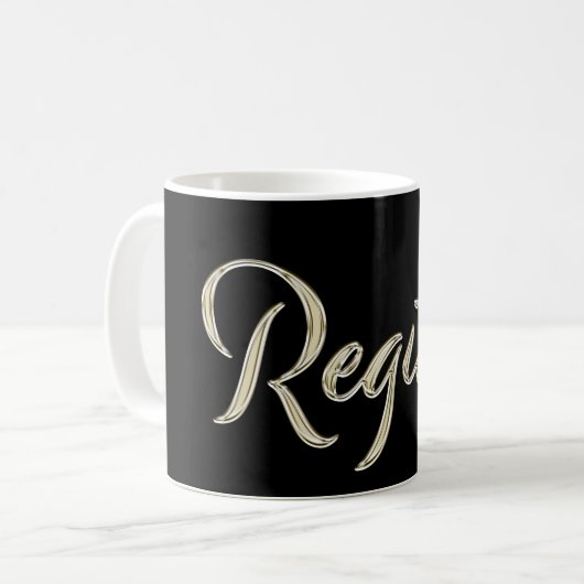 Regina white gold Handwriting Tasse Kaffeetasse (Vorderseite Links)
