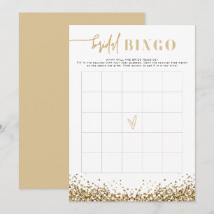 REGINA Yellow Gold Brautparty Bingo Game Einladung