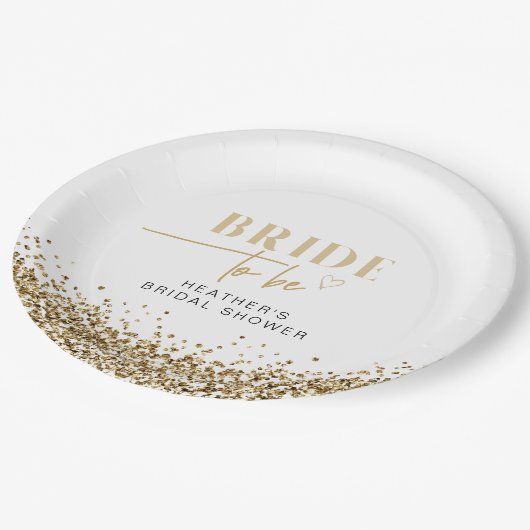 REGINA Yellow Gold Sequins Bridge to Be Shower Pappteller (Schrägansicht)