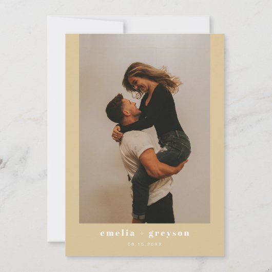 REGINA Yellow Gold Sequins Glitzer Save the Date Einladung (Rückseite)