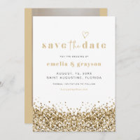 REGINA Yellow Gold Sequins Glitzer Save the Date