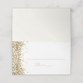 REGINA Yellow Gold Sequins Wedding Guest Name Platzkarte (Außenseite Aufgefaltet)