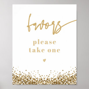 REGINA Yellow Gold Sequins Wedding Party Favoriten Poster
