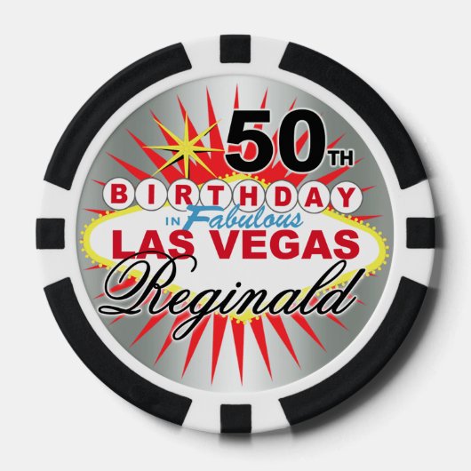 Reginald Silber 50. Geburtstag Vegas Poker Chip (Vorderseite)