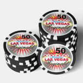 Reginald Silber 50. Geburtstag Vegas Poker Chip (Stapel)