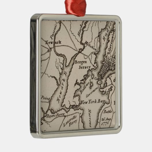 Region New York und New Jersey Silbernes Ornament (Rechts)