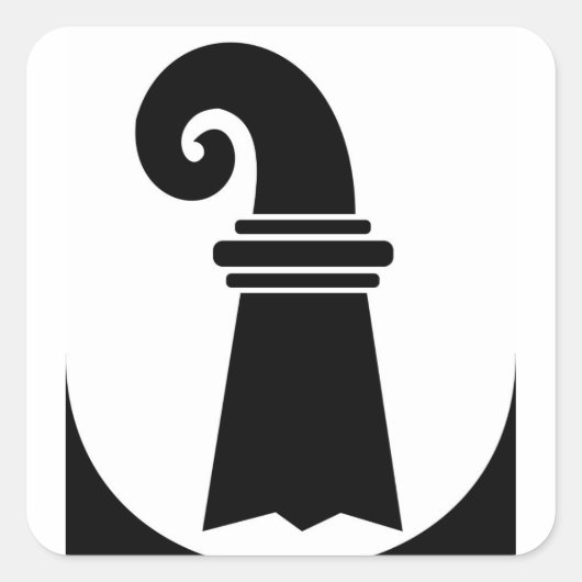 Region Schweiz Kanton Basel Stadt Flagge Quadratischer Aufkleber (Vorderseite)