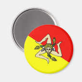 Region Sizilien Flagge italy sicilia Landkreis Magnet (Vorderseite/Rückseite)