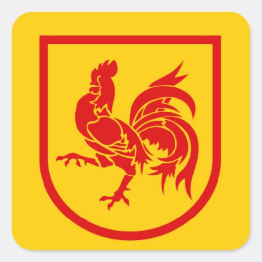 Region Wallonien Quadratischer Aufkleber (Vorderseite)