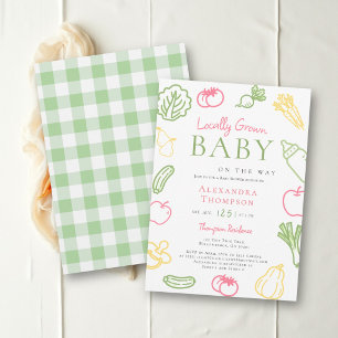 Regional angebaute, frische Pastell-Baby-Shower Einladung