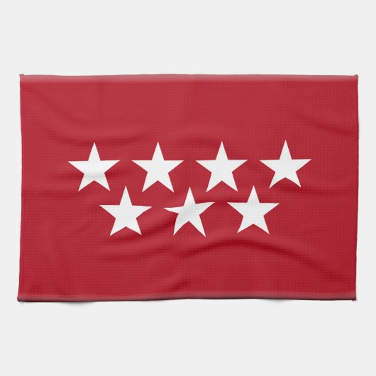(Regionale) Flagge Madrids Spanien Küchentuch (Horizontal)