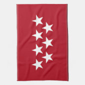 (Regionale) Flagge Madrids Spanien Küchentuch (Vertikal)