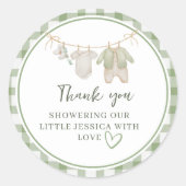 Regionaler Baby Shower Danke Aufkleber (Vorderseite)