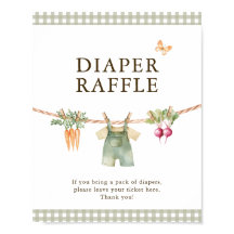 Regionaler Babyshower-Diaper-Raffle-Schild