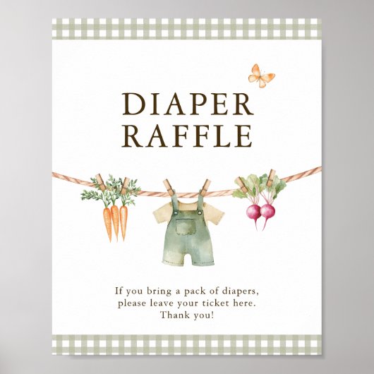 Regionaler Babyshower-Diaper-Raffle-Schild Poster (Vorne)