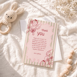 Regionaler Bauernmarkt-Baby-Einweihungsparty mit l Dankeskarte