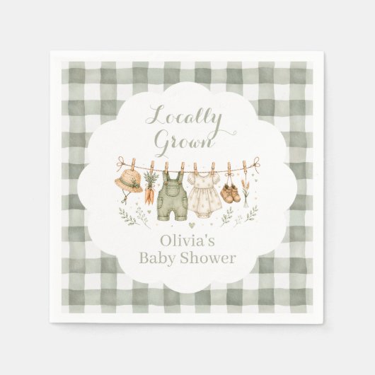Regionaler Bauernmarkt Baby Shower Serviette (Vorderseite)