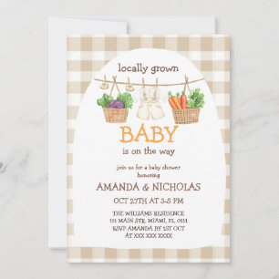 Regionaler Gemüse-Baby-Shower Einladung