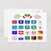 Regionalflaggen in Italien Postkarte (Vorne/Hinten)