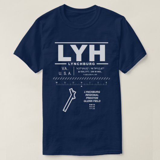 Regionalflughafen Lynchburg - LYH-T - Shirt (Design vorne)