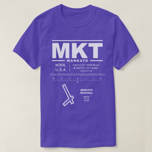 Regionalflughafen Mankato T-Shirt (Design vorne)