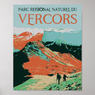 Regionalpark Vercors farbige Abbildung Frankreich Poster