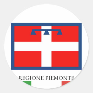 Regione Piemonte Flagge Runder Aufkleber