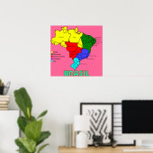 Regionen Brasiliens Karte" Poster (Heimbüro)