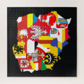 Regionen Polens Flaggen Karte Bildung Puzzle (Vertikal)