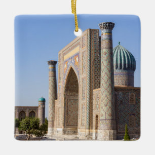 Registan-Platz bei Sonnenuntergang - Samarkand, Us Keramikornament