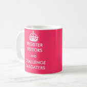 Register-Besucher und Herausforderung Tailgaters Kaffeetasse (Vorderseite Links)