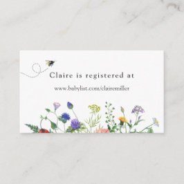 Register für Bienen und Wildblume Baby Shower Begleitkarte