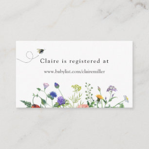 Register für Bienen und Wildblume Baby Shower Begleitkarte