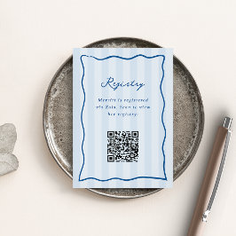 Register für das Blue Stripe-Brautparty des Mittel Begleitkarte