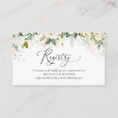Register für das Brautparty Greenery White Roses Begleitkarte (Vorderseite)