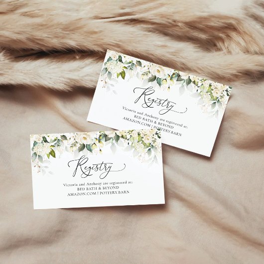 Register für das Brautparty Greenery White Roses Begleitkarte