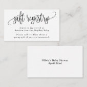 Register für schwarze und weiße Kalligrafie-Skript Begleitkarte (Vorne/Hinten)