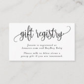 Register für schwarze und weiße Kalligrafie-Skript Begleitkarte (Vorderseite)