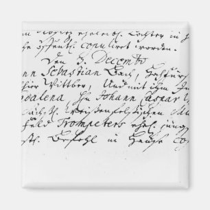 Register von Bachs Hochzeit zu Anna Magnet