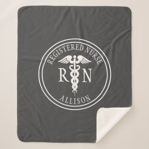 Registered Nurse Caduceus Gray Personalisiert Sherpadecke