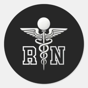 Registered Nurse Caduceus Medical Symbol Runder Aufkleber