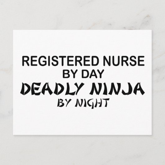 Registered Nurse Deadly Ninja Postkarte (Vorderseite)