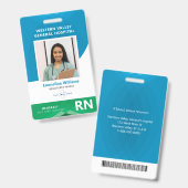 Registered Nurse Employee Foto ID Security Abzeich Ausweis (Vorder- & Rückseite)