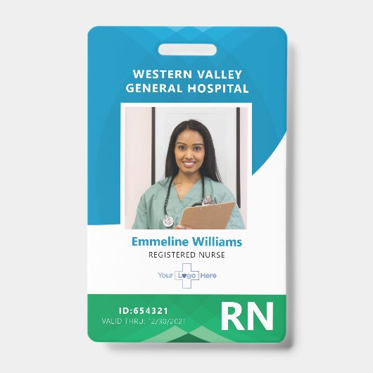 Registered Nurse Employee Foto ID Security Abzeich Ausweis (Vorderseite)