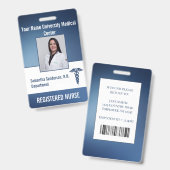 Registered Nurse Employee ID Bar Code, Name Abzeic Ausweis (Vorder- & Rückseite)