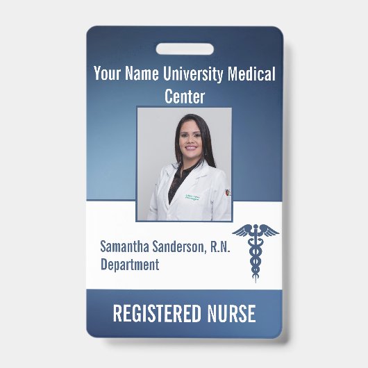 Registered Nurse Employee ID Bar Code, Name Abzeic Ausweis (Vorderseite)