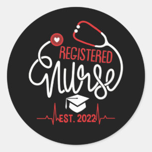 Registered Nurse Est 2022 Nursing Student RN Runder Aufkleber