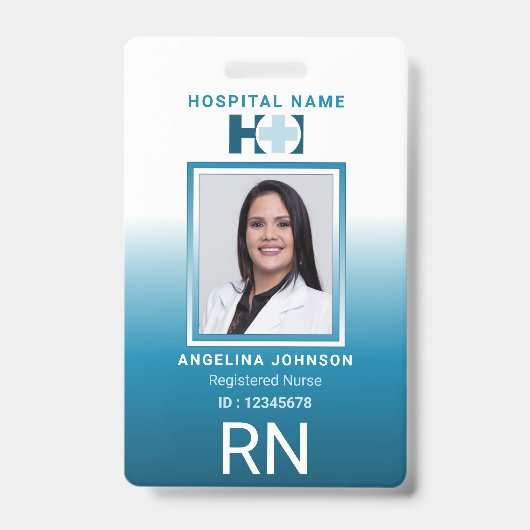Registered Nurse ID Identification Name Foto Blue Ausweis (Vorderseite)