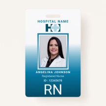 Registered Nurse ID Identification Name Foto Blue