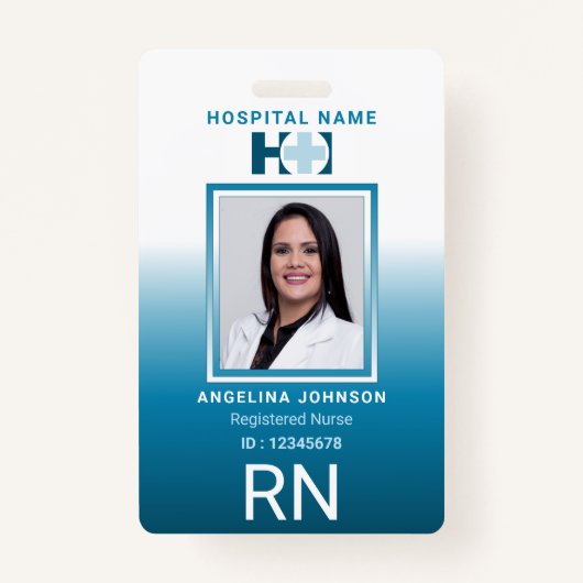 Registered Nurse ID Identification Name Foto Blue Ausweis (Vorderseite)